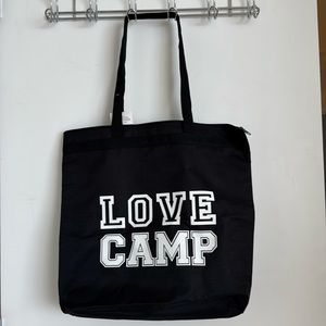 LikeWear Black Love Camp Zipper Tote